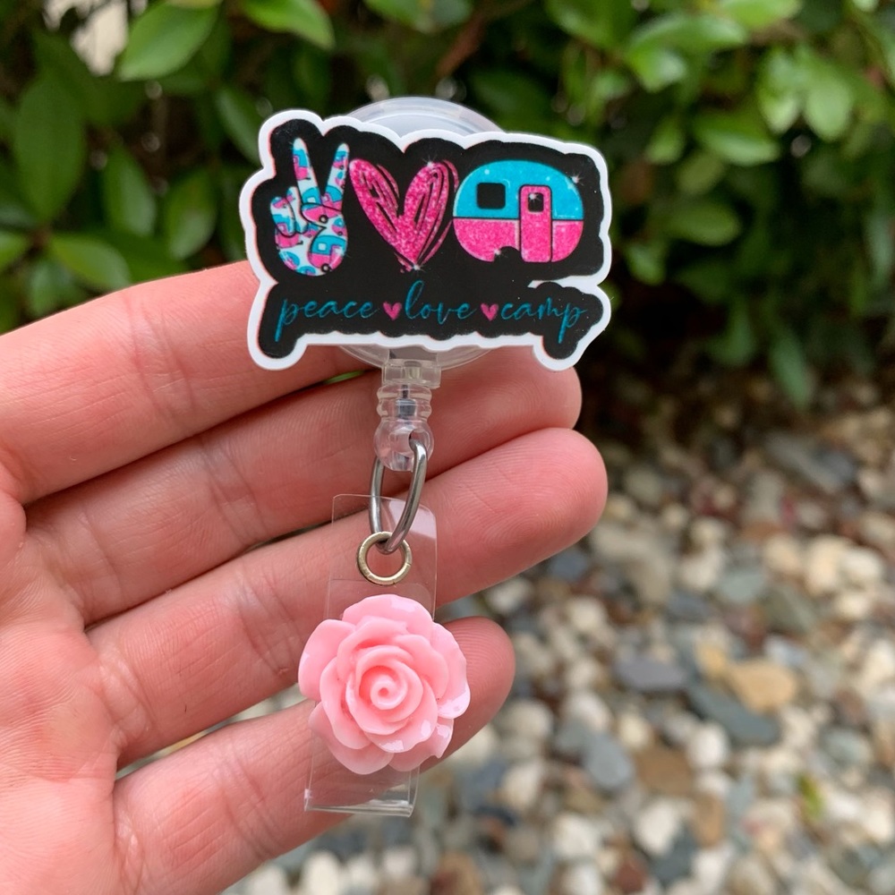 Peace Love Camp Badge Holder